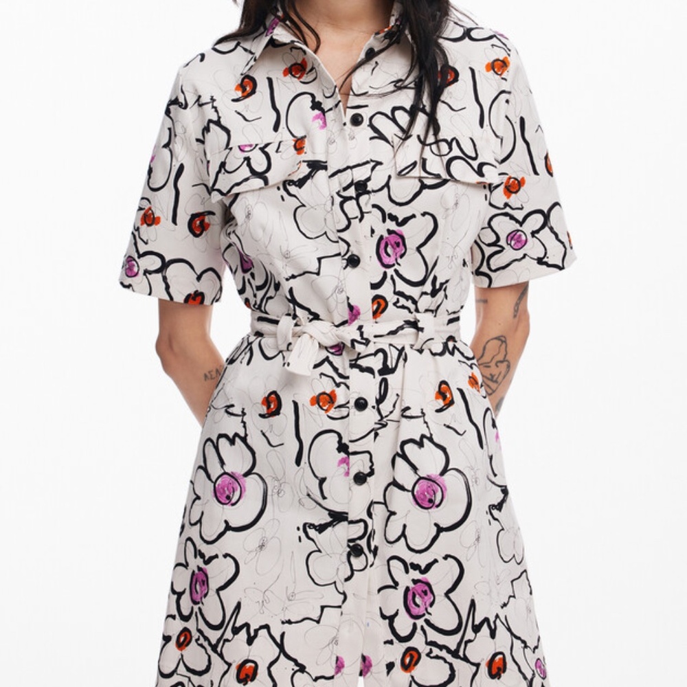Desigual Dress with drawn flowers